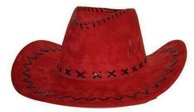 Cowboyhoed Rood suede look volwassenen