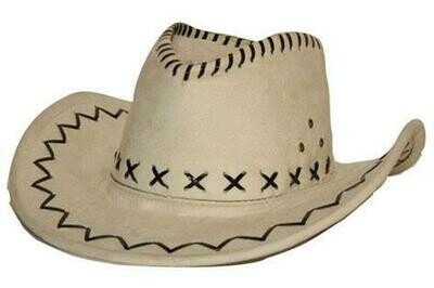 Cowboyhoed Wit suede look volwassenen