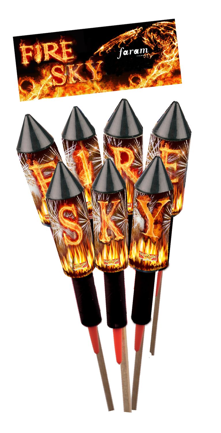 Vuurwerk Vuurpijlen FIRE SKY pakket van 7 stuks