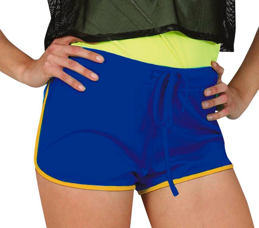 Short BLAUW  80-ties Fout Kamping Kitsch