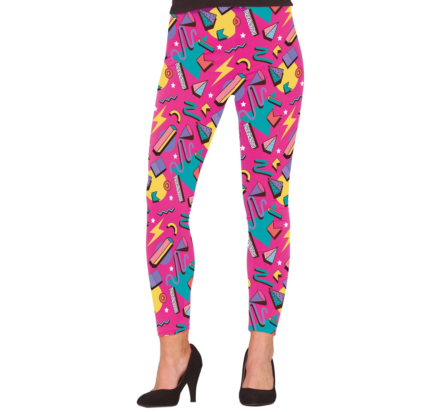 Legging neon nineties Roze bedrukt MEDIUM