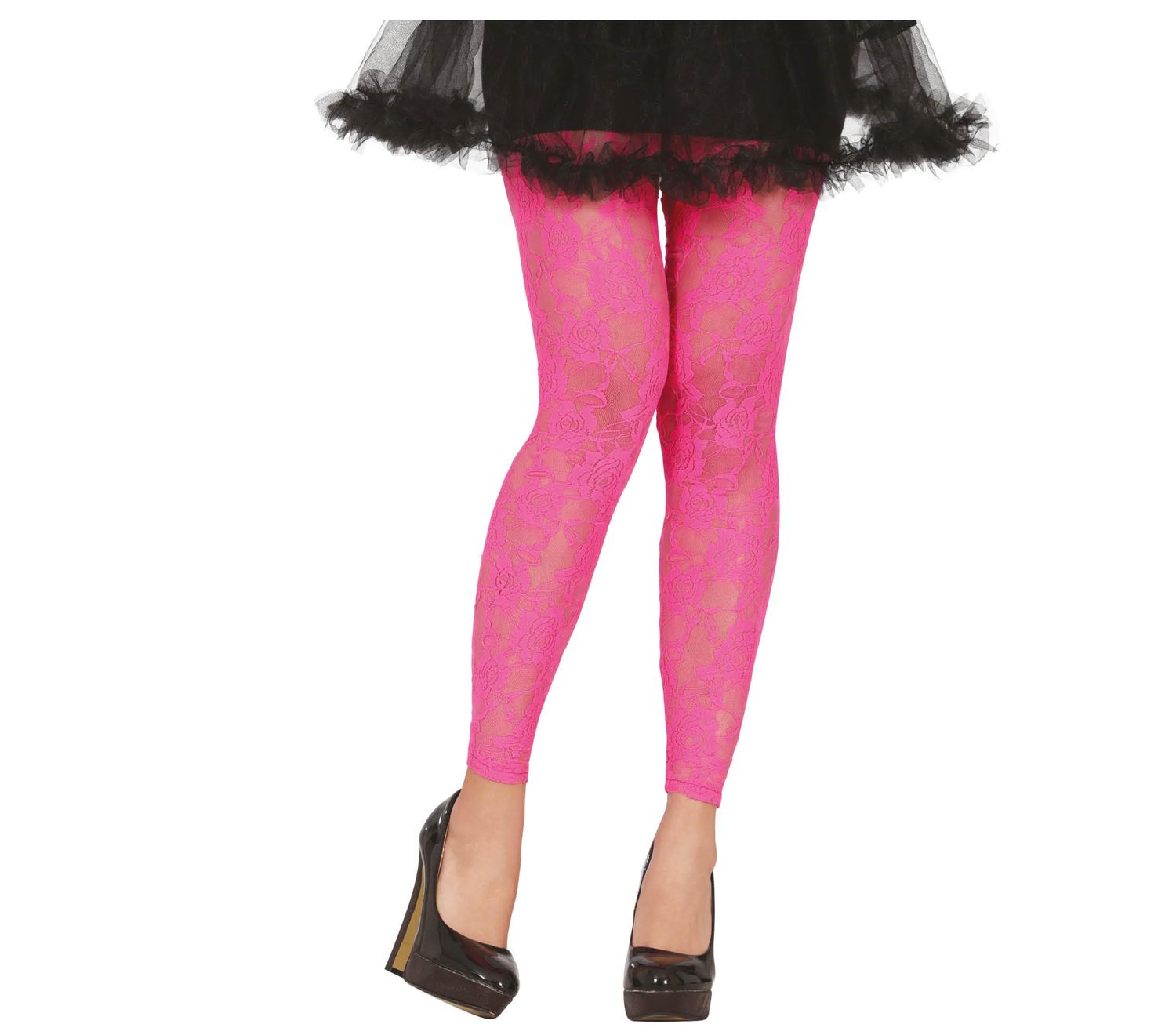 legging in kant fluo roze neon maat large