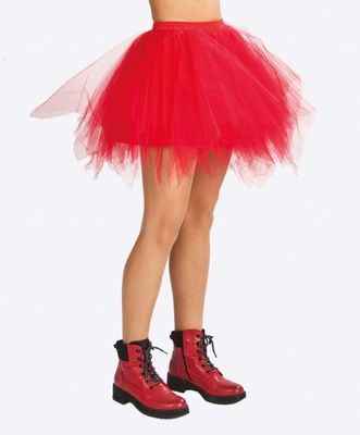 Tule rok met onderrok ROOD foute kledij