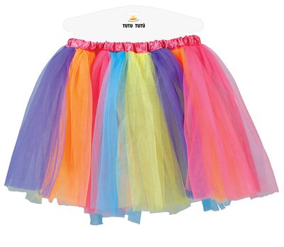 Tutu Medium Neon multikleuren Fluo tule rok