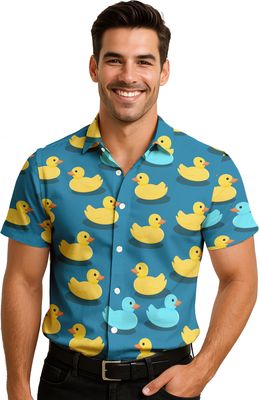 Hemd met eendjes maat Large foute kledij mannen