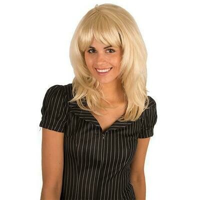 Pruik blond lang versneden met pony Pruik blond lang versneden met pony
