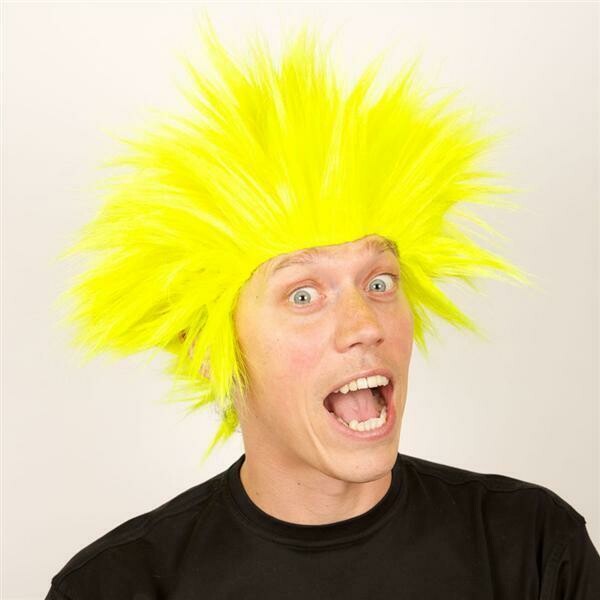 Pruik Electric shock trol Geel