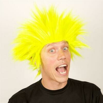 Pruik Electric shock trol Geel