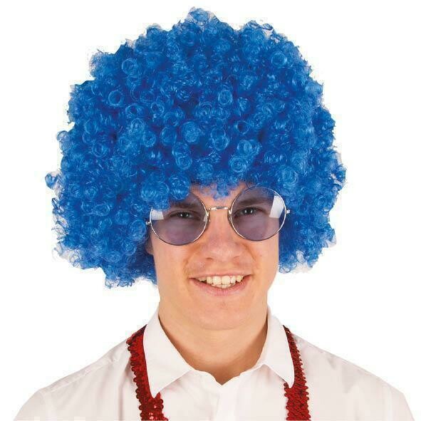 Pruik Afro Disco seventies - eighties Fellaini Blauw Pruik Afro Disco seventies - eighties Fellaini Blauw