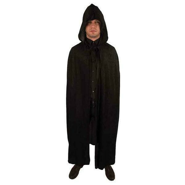 Zwarte cape Halloween kostuum zwart met kap voor volwassenen Zorro