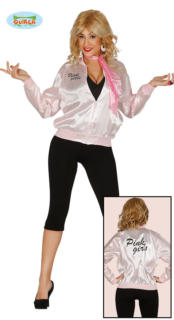Pink Ladies vestje lichtroze Grease kostuum volwassen