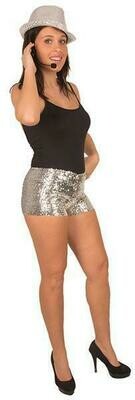 Short zilver in pailletten glitter maat 38 Short zilver in pailletten glitter maat 38