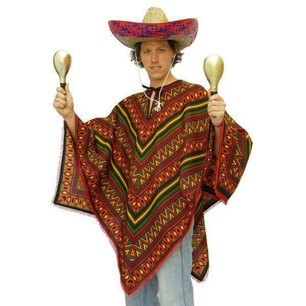 Poncho Mexicaan verkleedkostuum voor Mexico volwassenen Poncho Mexicaan verkleedkostuum voor Mexico volwassenen