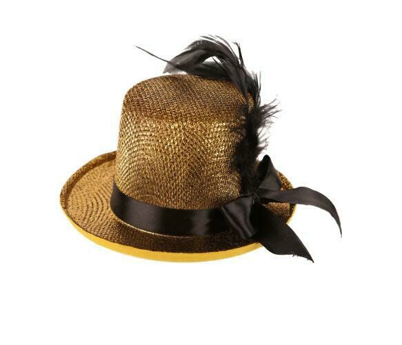 Buishoed mini goud lurex dameshoed