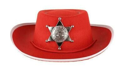 Cowboyhoed rood kind tot 8 jaar