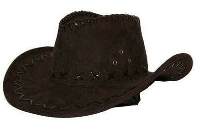 Cowboyhoed bruin suede look volwassenen
