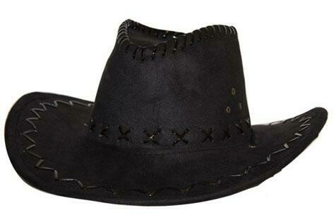 Cowboyhoed zwart suede look volwassenen