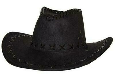 Cowboyhoed zwart suede look volwassenen
