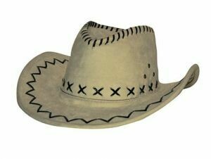 Cowboyhoed lichtbruin suede look volwassenen
