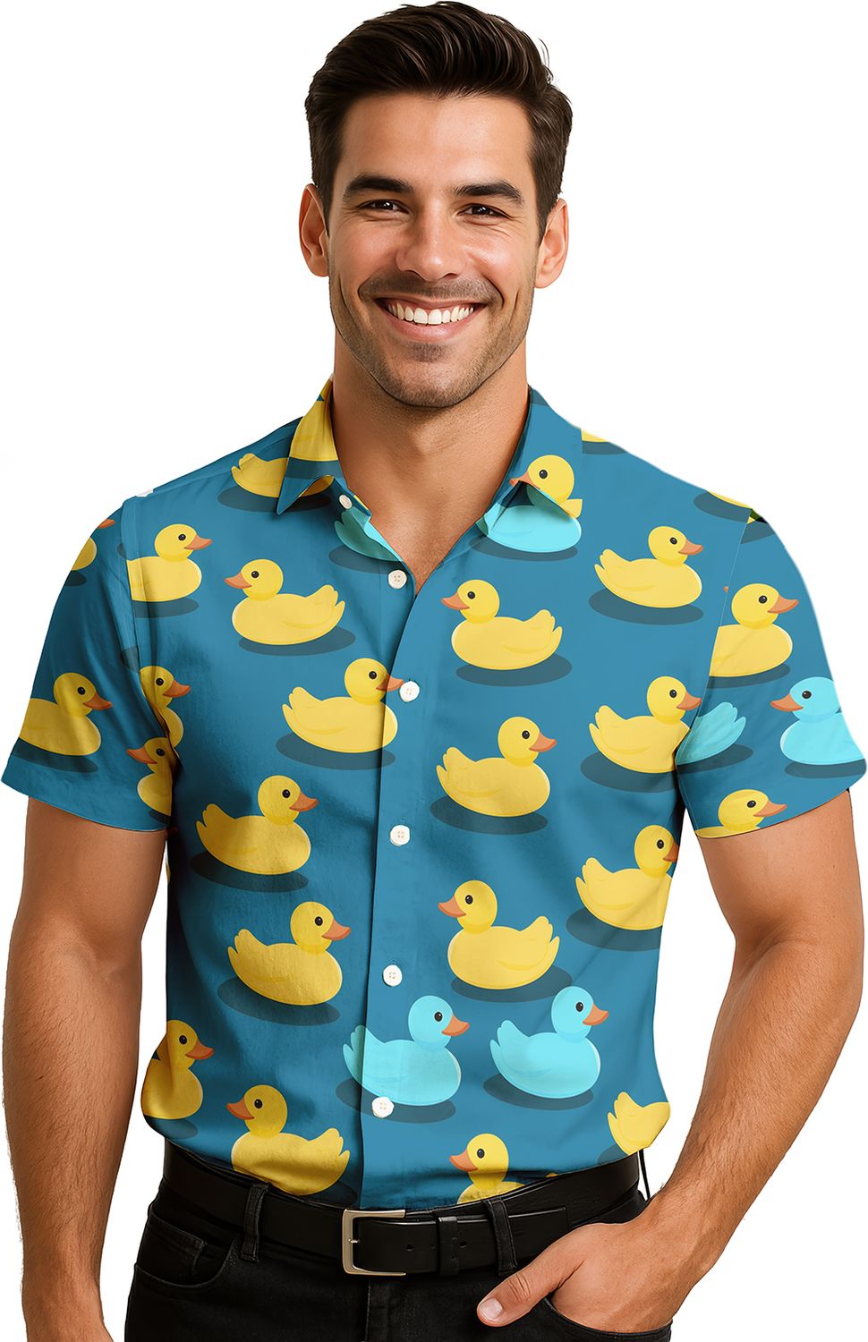 Hemd met eendjes maat Large foute kledij mannen Kamping Kitsch