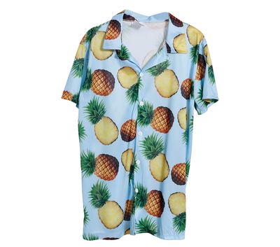 Hemd Hawaii met ananassen op Maat Large Foute kledij mannen Kamping Kitsch