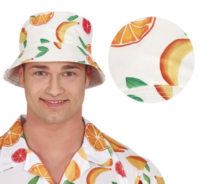 Hoed met tropisch fruit vissershoed Foute party zomerhoed Hawaii Kamping Kitsch