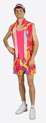 Kamping Kitsch outfit 3-delig roze Foute kleding Barbie en Ken
