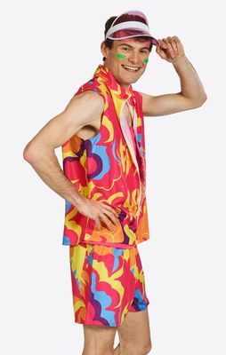 Kamping Kitsch outfit 3-delig roze Foute kleding Barbie en Ken