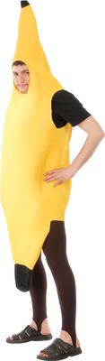 Banaan verkleedpak volwassenen bananenpak fruit geel foute party darts vrijgezellen