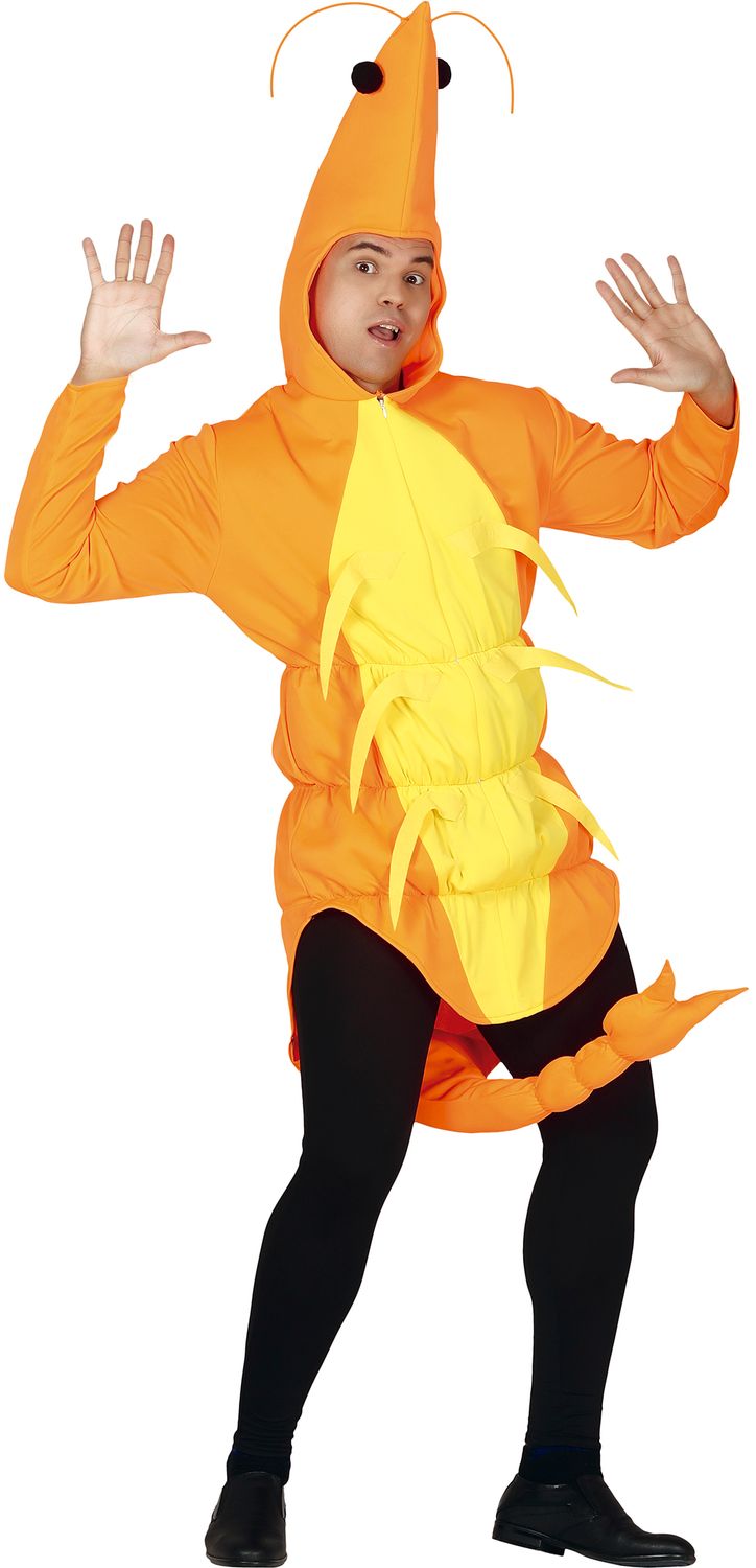 Garnaal kostuum verkleedpak volwassenen large zee water vis dieren vrijgezellen foute party darts