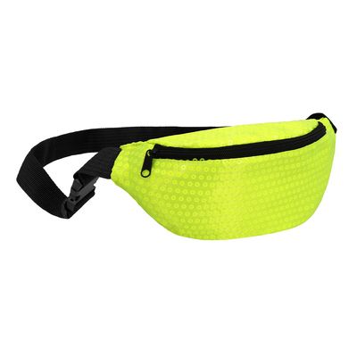 Heuptasje met pailletten neon geel fluo foute party kamping kitsch rave nineties 90'S