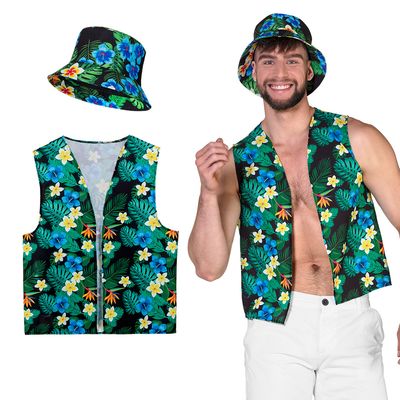 Set toerist kamping kitsch foute party tropical Hawaï maat medium/large