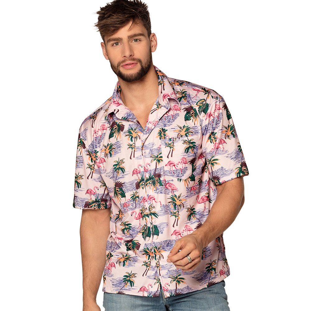 Shirt flamingo XXL tropical Hawaï foute party kamping kitsch summer vibes