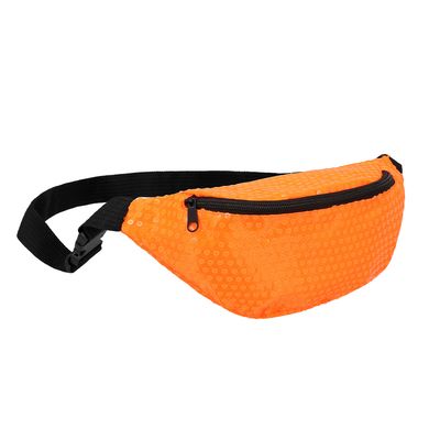 Heuptasje met pailletten neon oranje fluo foute party kamping kitsch rave nineties 90'S
