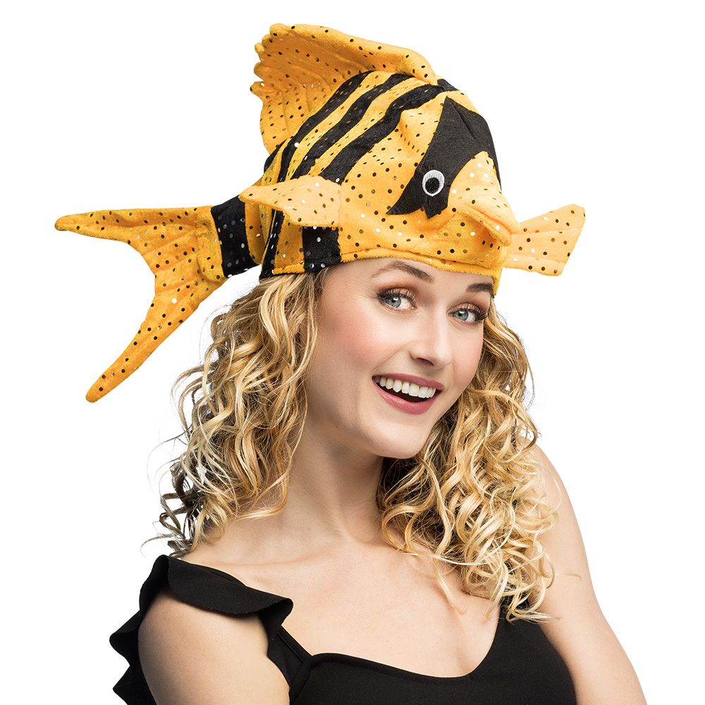 Hoed vis oranje foute party zee water dieren
