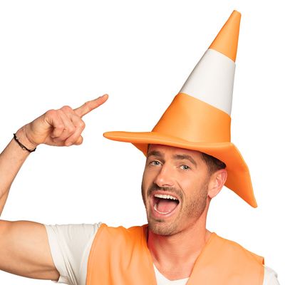 Hoed verkeerskegel foute party carnaval fluo Darts