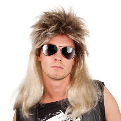 Pruik Joey Tempest van Europe blond - bruin lang Eighties nineties 80's 90's Foute party