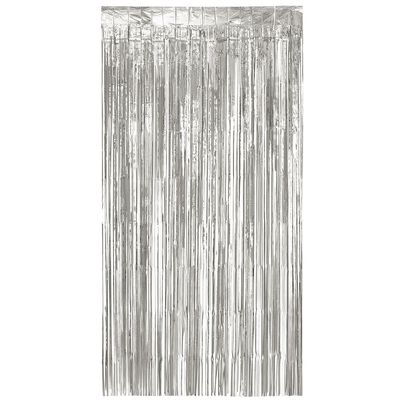 Foliegordijn Metallic zilver deurgordijn achterwand voor foto's 200 x 100 cm versiering