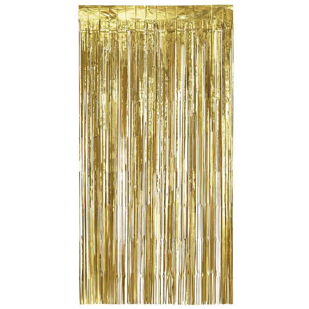 Foliegordijn Metallic goud deurgordijn achterwand voor foto's 200 x 100 cm versiering