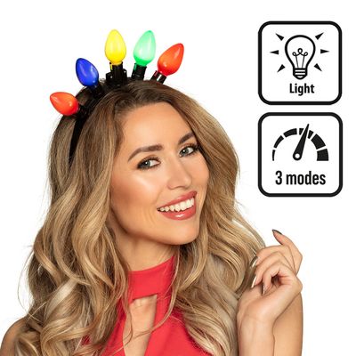 LED diadeem Party multikleur tiara met lichtjes. foute party vrijgezellen