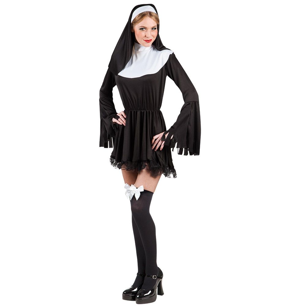 non kostuum dames verkleedkostuum zuster nonnenpak maat Medium kort model non kostuum dames verkleedkostuum zuster nonnenpak maat Medium kort model