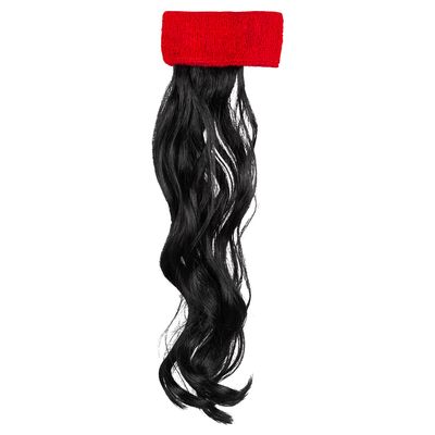 Zweetband hoofdband rood met zwart haar Wesley foute party kamping Kitsch marginaal retro New kids