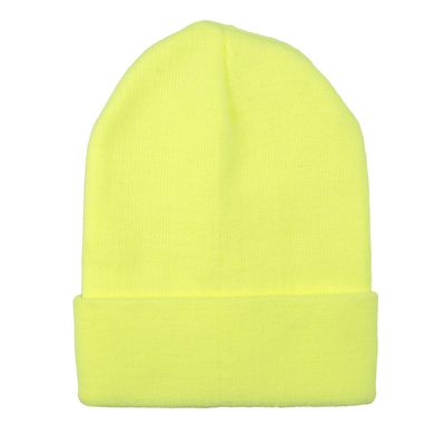 beanie fluo geel UV Blacklight neon muts retro ski