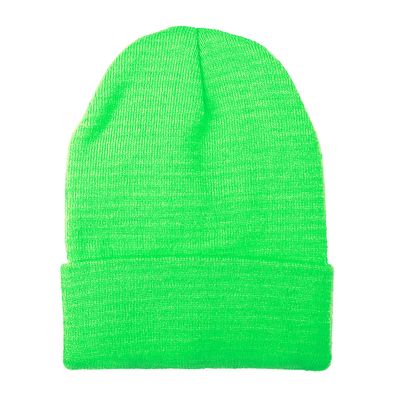 beanie fluo groen UV Blacklight neon muts retro ski