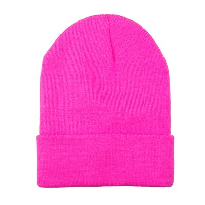 beanie fluo roze UV Blacklight neon muts retro ski