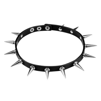 Ketting spikes halsband verstelbaar biker rock marginaal punk metalen pinnen