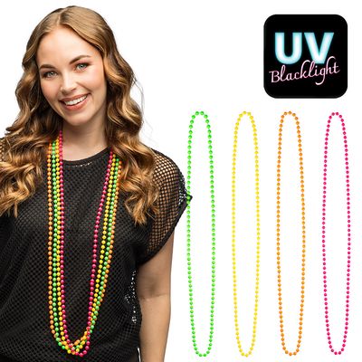 Fluo kettingen per 4 stuks neon UV blacklight