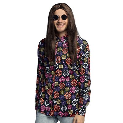 Toppers Summer is magic ! Hemd bloemen hippie flower Power seventies '60 '70 shirt MAAT EXTRA LARGE
