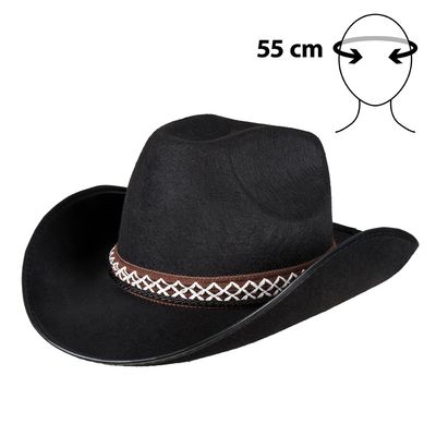 Cowboyhoed kind zwart vanaf 8 jaar Western