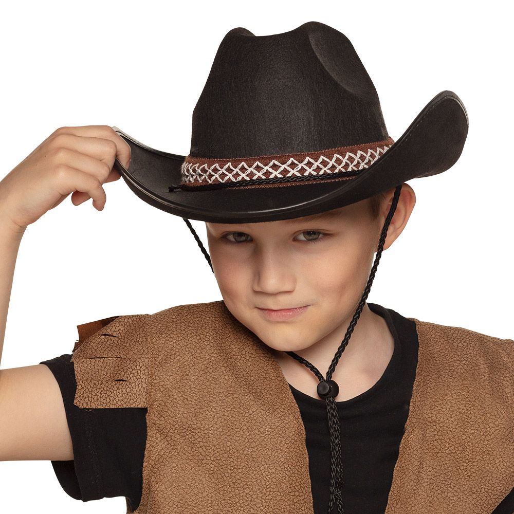 Cowboyhoed kind zwart vanaf 8 jaar Western Cowboyhoed kind zwart vanaf 8 jaar Western